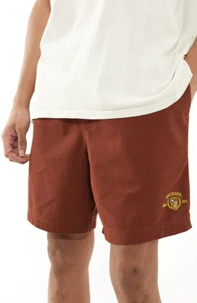 Bdg Urban Outfitters Cotton Twill Shorts In Burgundy