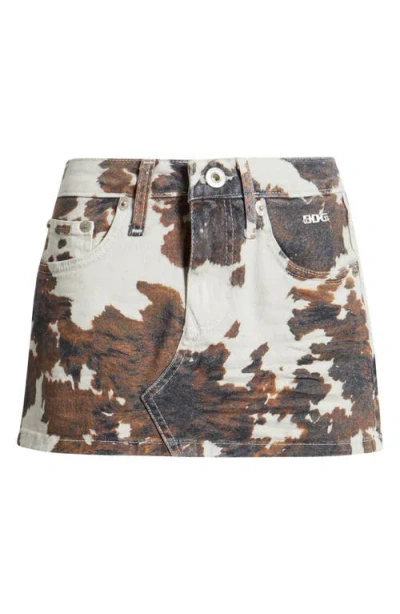 Bdg Urban Outfitters Cow Print Ultra Miniskirt In Multi