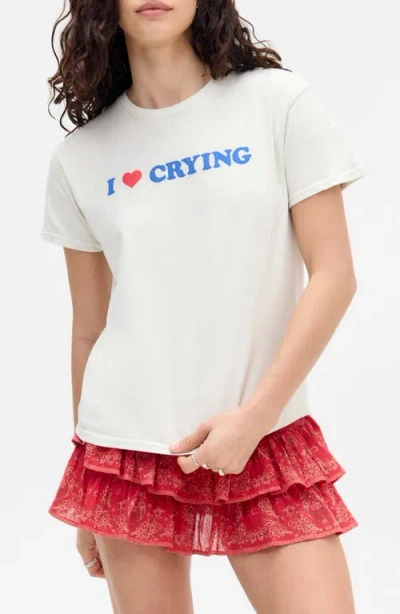Bdg Urban Outfitters Crying Relaxed Graphic T-shirt In White