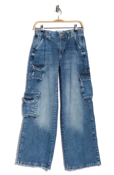 Bdg Urban Outfitters Cyber Y2k Denim Cargo Pants In Blue