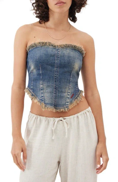 Bdg Urban Outfitters Denim Corset Top In Mid Vintage