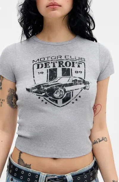 Bdg Urban Outfitters Detroit Cotton Baby Tee In Gray