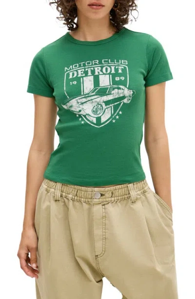 Bdg Urban Outfitters Detroit Cotton Baby Tee In Green