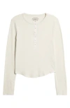 Bdg Urban Outfitters Drake Popper Cotton Henley In Neutral