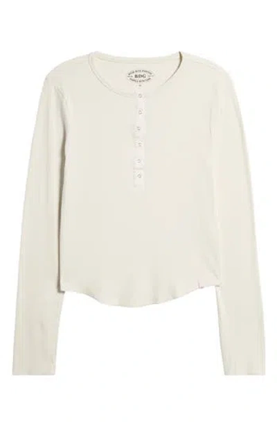 Bdg Urban Outfitters Drake Popper Cotton Henley In Neutral
