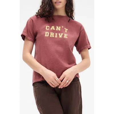 Bdg Urban Outfitters Drive Relaxed Cotton Graphic Baby Tee In Red