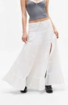 Bdg Urban Outfitters Embroidered Eyelet Tiered Cotton Maxi Skirt In White