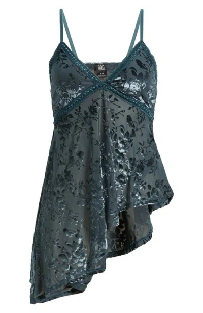 Bdg Urban Outfitters Estelle Burnout Asymmetrical Hem Camisole In Teal