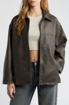 Bdg Urban Outfitters Faux Leather Aviator Jacket In Chocolate