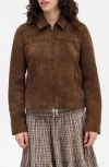 Bdg Urban Outfitters Faux Suede Zip Jacket In Brown