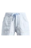 Bdg Urban Outfitters Five Pocket Linen & Cotton Drawstring Shorts In Pale Blue