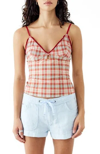 Bdg Urban Outfitters Five Pocket Linen & Cotton Drawstring Shorts In Red