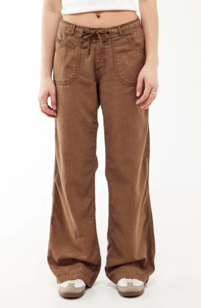 Bdg Urban Outfitters Five-pocket Linen Blend Trousers In Chocolate