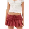 Bdg Urban Outfitters Flippy Drawstring Miniskort In Burgundy