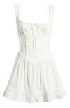 Bdg Urban Outfitters Gabriette Lace Detail Stretch Cotton Minidress