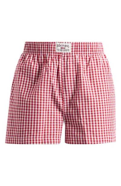 Bdg Urban Outfitters Gingham Boxer Shorts In Red