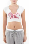 Bdg Urban Outfitters Going For Gold '92 Graphic Crop Top In White