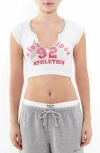 Bdg Urban Outfitters Going For Gold '92 Graphic Crop Top In White