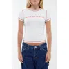 Bdg Urban Outfitters Hard To Please Graphic Baby Tee In White