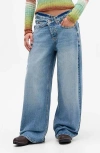 Bdg Urban Outfitters Jaya Crossover Waist Baggy Wide Leg Jeans In Blue