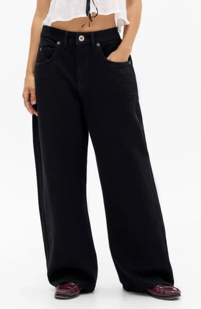 Bdg Urban Outfitters Jaya Low Rise Wide Leg Jeans In Black