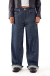 Bdg Urban Outfitters Jaya Low Rise Wide Leg Jeans In Raw Denim