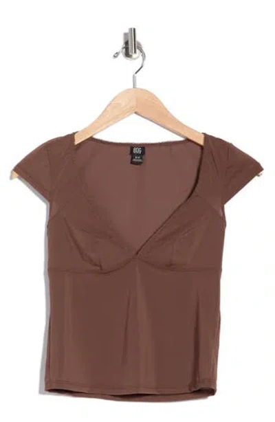 Bdg Urban Outfitters Je T'aime Cap Sleeve Top In Brown
