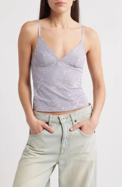 Bdg Urban Outfitters Je T'aime Floral Embroidered Camisole In Lilac