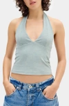 Bdg Urban Outfitters Jersey Halter Top In Sage