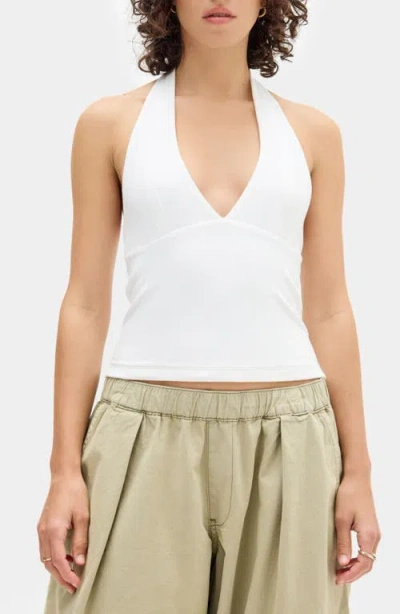 Bdg Urban Outfitters Jersey Halter Top In White