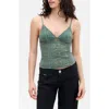 Bdg Urban Outfitters Je'taime Flocked Velvet Camisole In Green