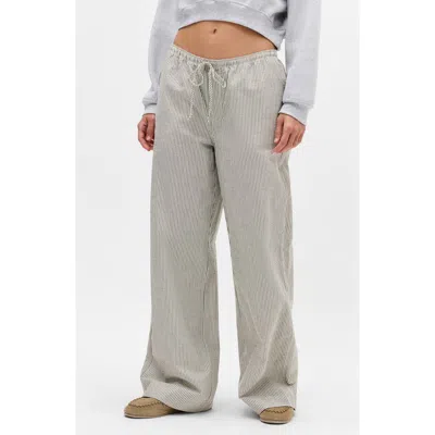 Bdg Urban Outfitters Joey Stripe Cotton Drawstring Waist Pants In Gray