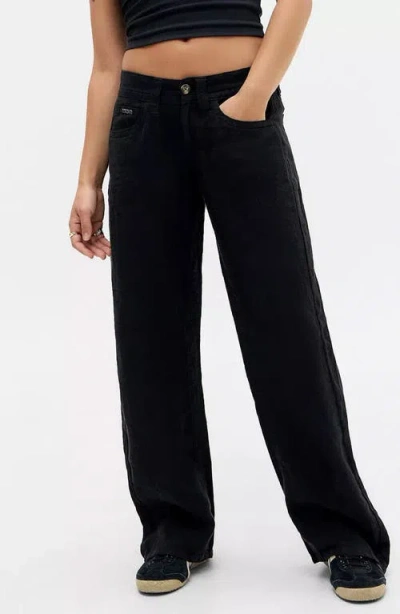 Bdg Urban Outfitters Kayla Linen & Cotton Five-pocket Pants In Black