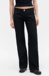 Bdg Urban Outfitters Kayla Low Rider Textured Wide Leg Jeans In Black