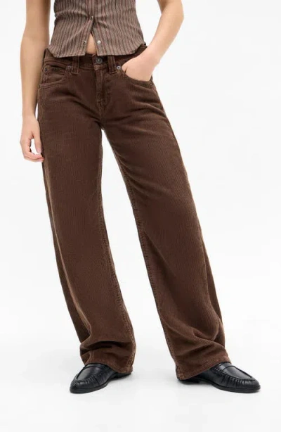 Bdg Urban Outfitters Kayla Low Rise Wide Leg Corduroy Jeans In Brown