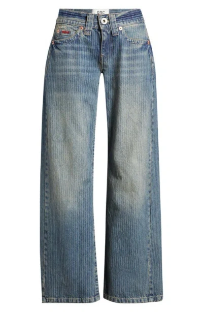 Bdg Urban Outfitters Kayla Low-rise Wide-leg Pinstripe Jeans In Blue