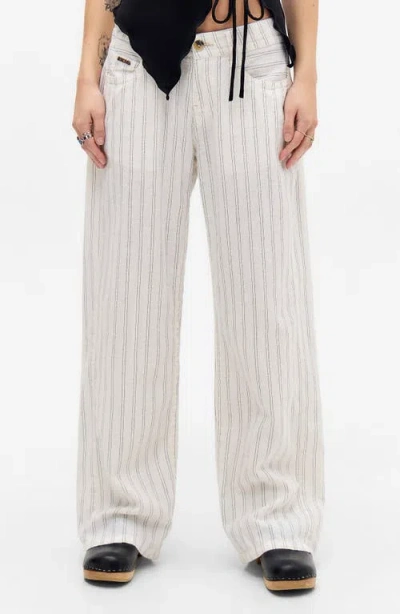 Bdg Urban Outfitters Kayla Stripe Linen Wide Leg Pants In Multi