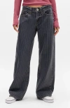 Bdg Urban Outfitters Kayla Stripe Wide Leg Jeans In Black