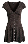 Bdg Urban Outfitters Kiki Polka Dot Fit & Flare Dress In Brown