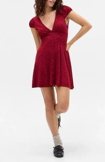 Bdg Urban Outfitters Kiki Polka Dot Fit & Flare Dress In Red