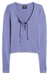 Bdg Urban Outfitters Knockout Long Sleeve Tie Front Crop Top In Light Blue