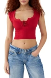 Bdg Urban Outfitters Knockout Tie Front Crop Tank Top In Burgundy