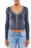 Bdg Urban Outfitters Lace Trim Rib Cardigan In Black