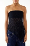 Bdg Urban Outfitters Lace Y2k Bandeau Top In Black