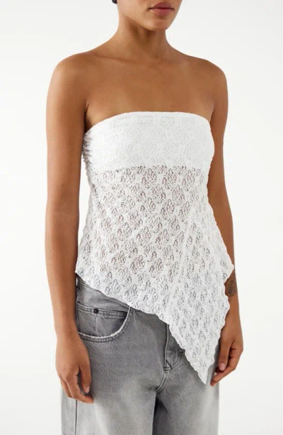 Bdg Urban Outfitters Lace Y2k Bandeau Top In White