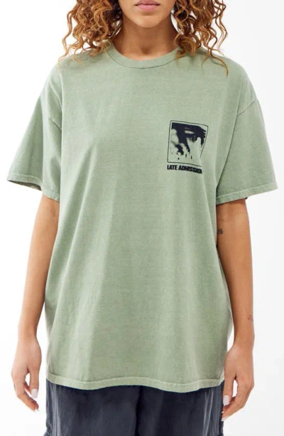 Bdg Urban Outfitters Late Admission Oversize Cotton Graphic T-shirt In Sage