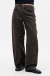 Bdg Urban Outfitters Logan Ocelot High Waist Baggy Wide Leg Jeans In Brown