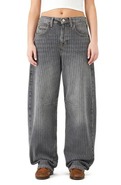 Bdg Urban Outfitters Logan Stripe Baggy Wide Leg Jeans In Gray