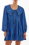 Bdg Urban Outfitters Long Sleeve Tiered Denim Dress