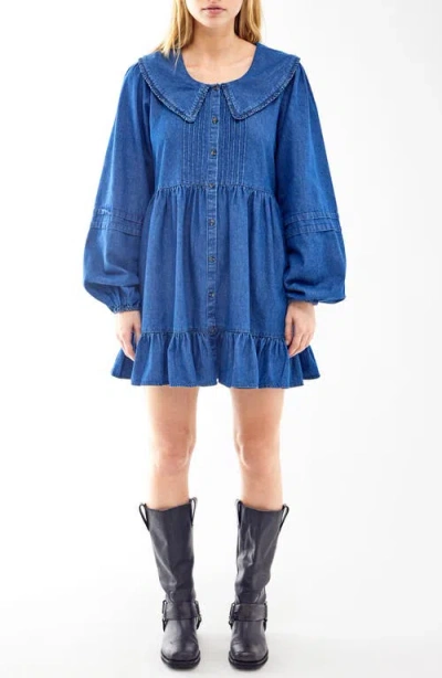 Bdg Urban Outfitters Long Sleeve Tiered Denim Dress In Blue